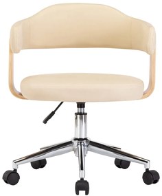 Cadeiras de jantar giratórias 4 pcs couro art. creme