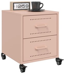 Mesa de cabeceira 36x39x43,5 cm aço rosa