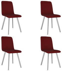 Cadeiras de jantar 4 pcs veludo vermelho