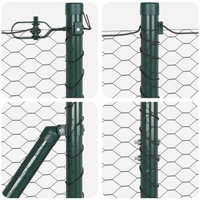 Cerca Hexagonal vidaXL Cinza 1x50 m Aço