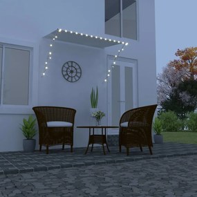 vidaXL Toldo retrátil com LED 200x150 cm creme