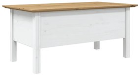 Mesa de centro BODO 100x55x45 cm pinho maciço branco/castanho