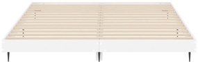 Estrutura de cama 160x200 cm derivados madeira branco brilhante