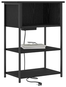 Armário de Cabeceira Carvalho preto 55 x 31 x 76 cm