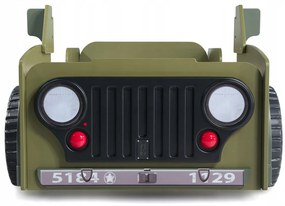 Cama para criança, Carro Jeep Todo o Terreno Com Luzes LED, Oferta colchão e estrado ‎207 x 116 x 76 cm Verde