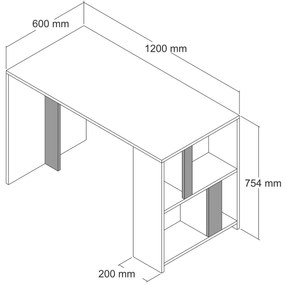 Secretária Lima – Nogueira – 120x75,4x60 cm