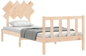 Estrutura cama de solteiro c/ cabeceira madeira maciça