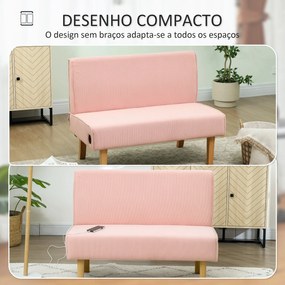 Sofá de 2 Lugares Estofado em Veludo Cotelê Sofá Sala de Estar sem Apo