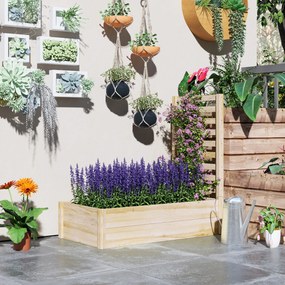 Floreira com treliça, floreira de jardim, 115 x 60 x 110 cm, efeito de madeira natural