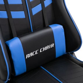 Cadeira de gaming couro artificial azul