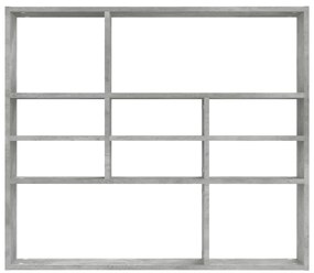 Estante de parede 90x16x78 cm contraplacado cinzento cimento