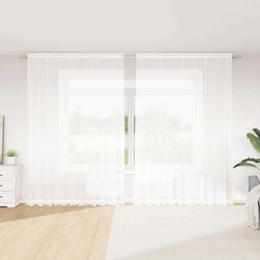 vidaXL Cortinas com cortinas Floral Branco 300 x 280 cm Poliéster
