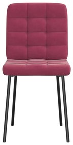 Cadeiras de jantar 4 pcs veludo vermelho tinto