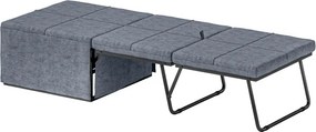 Cama Dobrável "Açores" com Capa de Proteção - Cinza - 180x68 cm - Meta
