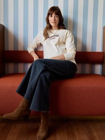 Camisola com estampado amour, de grávida e amamentação   cru