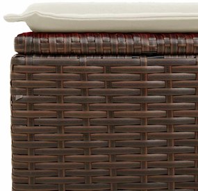 6 pcs conjunto de sofás jardim c/ almofadões vime PE castanho