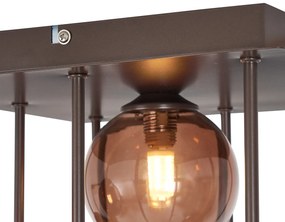 Plafond de design bronze com vidro bronze 9 luzes - Athens Design