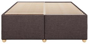 Estrutura de cama sem colchão 160x200 cm tecido castanho-escuro