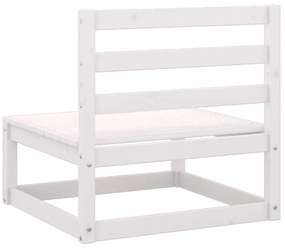 2 pcs conj. lounge de jardim c/ almofadões pinho maciço branco