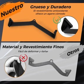 Conjunto de acessórios de 5 peças para a barra em V da poli do cabo de tração LAT para treino de força das costas no ginásio Preto