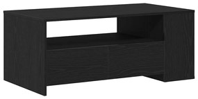 Mesa de Café Preta de Carvalho 102x55x43,5 cm Feita de Madeira Engenhe