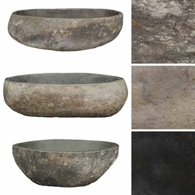 Lavatório de pedra do rio oval (45-53)x(34-41) cm