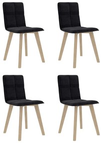 vidaXL Cadeiras de jantar 4 pcs tecido preto
