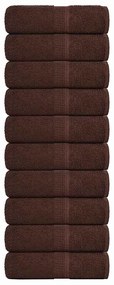 vidaXL Toalhas de mãos 10 pcs 30x30 cm 360 gsm 100% algodão castanho