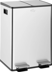 Caixote do lixo duplo para cozinha, 2 x 28 L, 2 tampas com fecho suave, baldes interiores removíveis e pegas