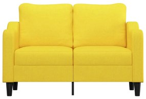 Sofá Bianca - De 2 Lugares - Em Tecido - Cor Amarelo - 138x77x80 cm -