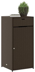 Armário de arrumação para jardim 55x55x111 cm vime PE castanho