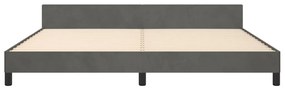 Estrutura de cama sem colchão 200x200 cm veludo cinzento-escuro