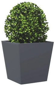 Vaso/floreira de jardim 2 pcs 40x40x40 cm aço antracite