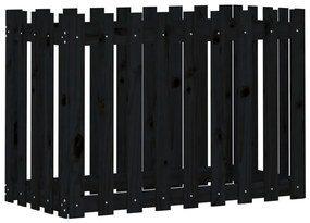 Canteiro elevado c/ design cerca 100x50x70cm pinho maciço preto