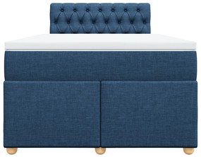 Cama boxspring com colchão 120x190 cm tecido azul