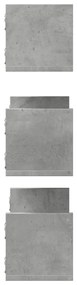 Prateleiras de parede 3 pcs derivados de madeira cinza cimento