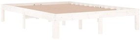 Estrutura de cama casal 135x190 cm madeira maciça branco