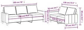 2 pcs conjunto de sofás com almofadões tecido cor creme