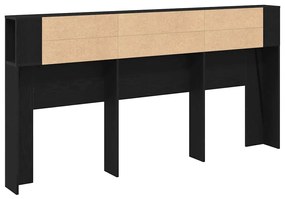Cabeceira de Armário vidaXL Carvalho Preto 200x18,5x104,5 cm