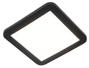 Candeeiro de tecto preto 22,5 cm com LED 3 níveis regulável IP44 - Steve Moderno