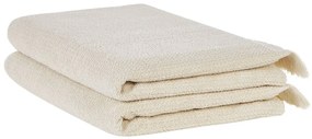 Conjunto de 2 toalhas em algodão creme ATIU Beliani