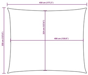 Para-sol estilo vela tecido oxford retangular 3,5x4,5 m bege