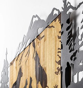 **** Acessório Decorativo de Parede Lobo – Nogueira e Preto – 108 x 3