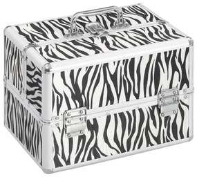 Caixa de maquilhagem 22x30x21 cm alumínio riscas de zebra