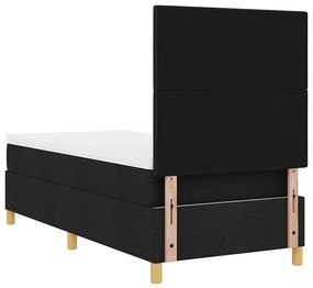 Cama Box com Colchão e LED Preto 100x200 cm Tecido