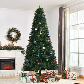 HOMCOM Árvore de Natal Artificial 240cm Ignífuga com 1499 Ramas com 2