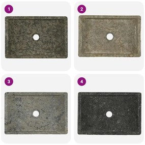 Lavatório 45x30x12 cm mármore cinza brilhante
