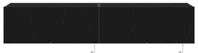 Armários de TV vidaXL com luzes LED 2 pcs Preto Carvalho 80x35x31 cm
