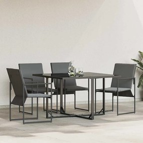 Cadeiras de Jardim com Almofadas 4 pcs Preto Textilene