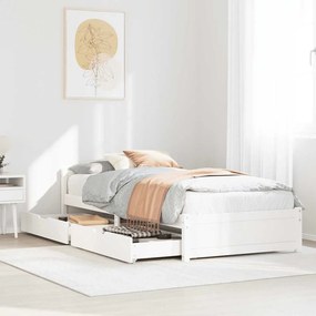 vidaXL Cama sem colchão 90x200 cm madeira de pinho maciça branco